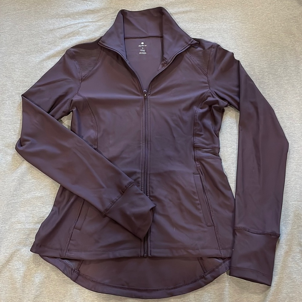 Like New! Apana zip up in purple/eggplant